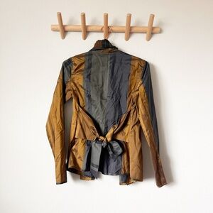 Etro Silk Wool Blend Wrap Blouse